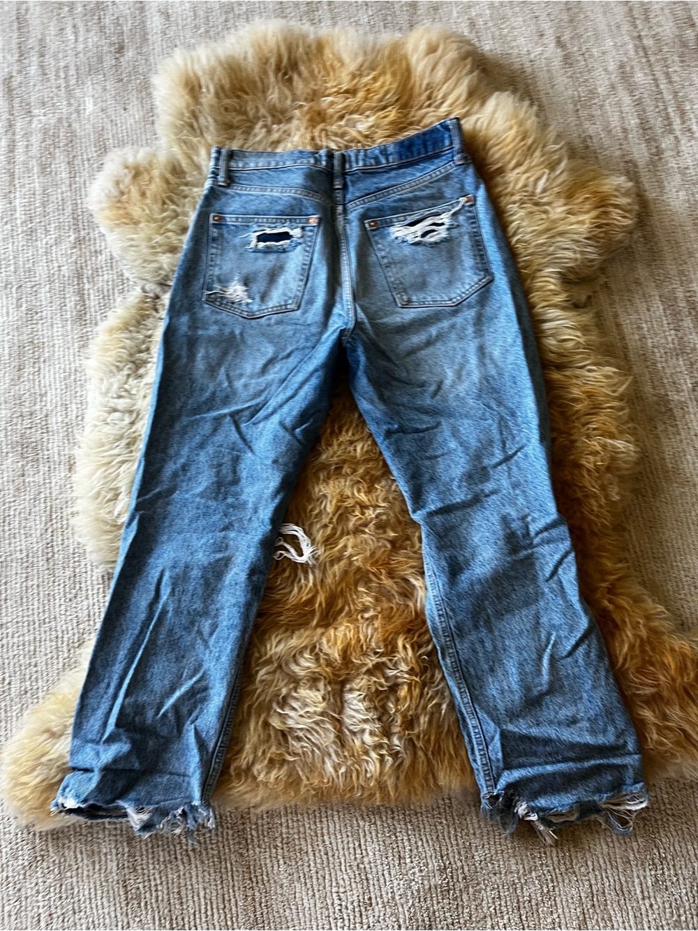 We The Free Light Blue Distressed Ankle Jeans